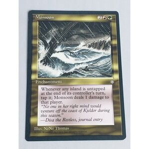 Monsoon Magic The Gathering Ice Age 1995 Rare Enchantment Nene Thomas MTG Card